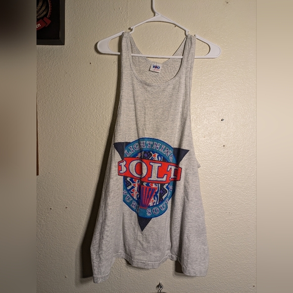 Gray Lightning Bolt Tank Top Size Xl - Picture 2 of 5
